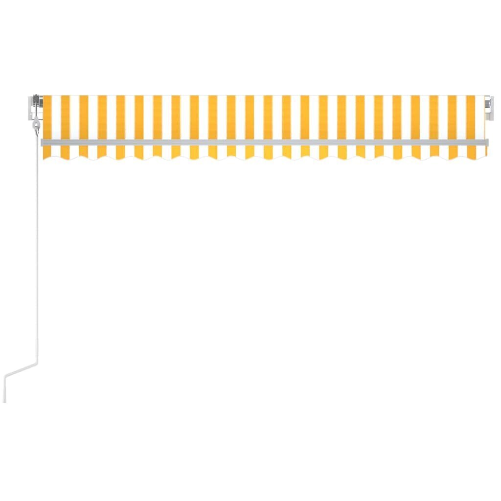 Markizė su led/vėjo jutikliu, 450x300 cm, geltona kaina ir informacija | Skėčiai, markizės, stovai | pigu.lt