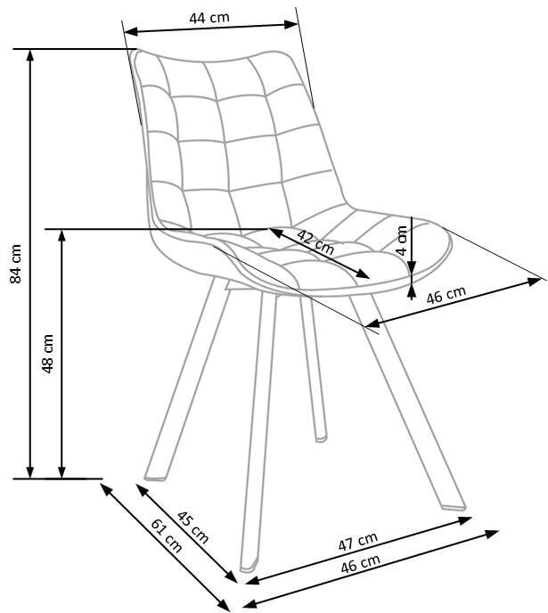 2-jų kėdžių komplektas Halmar K332, juodas цена и информация | Virtuvės ir valgomojo kėdės | pigu.lt