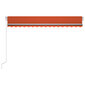 Markizė su led/vėjo jutikliu, oranžinė/ruda, 400x300 cm kaina ir informacija | Skėčiai, markizės, stovai | pigu.lt