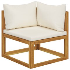 Modulinė kampinė sofa su kreminėmis pagalvėlėmis, akacija kaina ir informacija | Lauko kėdės, foteliai, pufai | pigu.lt