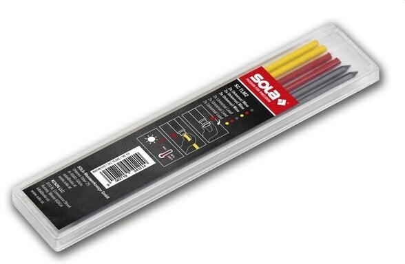 Šerdys atsarginės universalios TLM2 pieštukui, 12cm, 6 vnt. (geltonos, raudonos, pilkos) Sola цена и информация | Mechaniniai įrankiai | pigu.lt