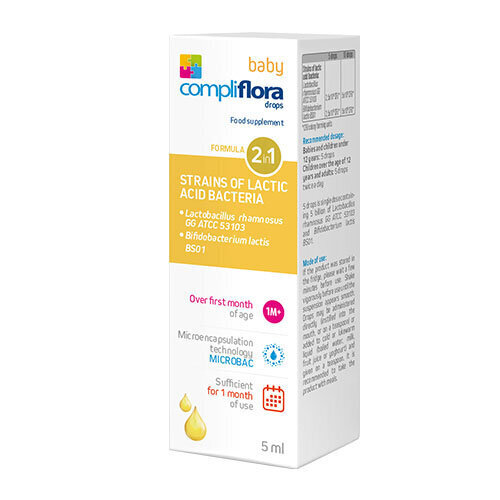 Maisto papildas CompliFlora Baby lašai, 5 ml kaina ir informacija | Vitaminai, maisto papildai, preparatai gerai savijautai | pigu.lt