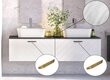Dviguba vonios spintelė Besco Floo 120 su Slim marble stalviršiu, balta/auksinė kaina ir informacija | Vonios spintelės | pigu.lt