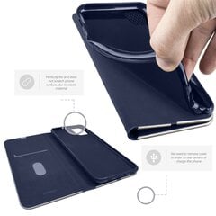 Магнитный откидной футляр Moozy для iPhone 11, Темно-синий карбон – чехол с металлической защитой краев, держателем для карт и подставкой цена и информация | Чехлы для телефонов | pigu.lt