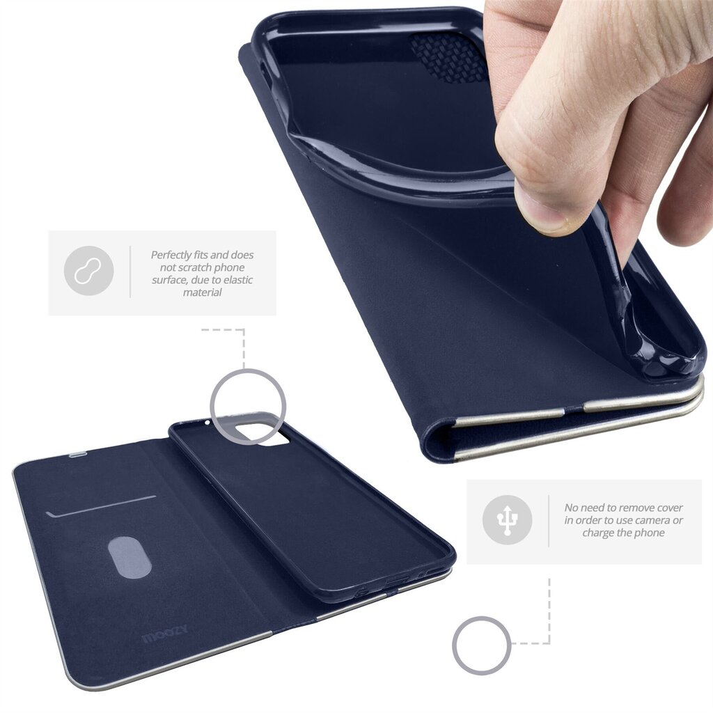 Moozy dėklas, skirtas iPhone 12 Pro Max, tamsiai mėlynas kaina ir informacija | Telefono dėklai | pigu.lt