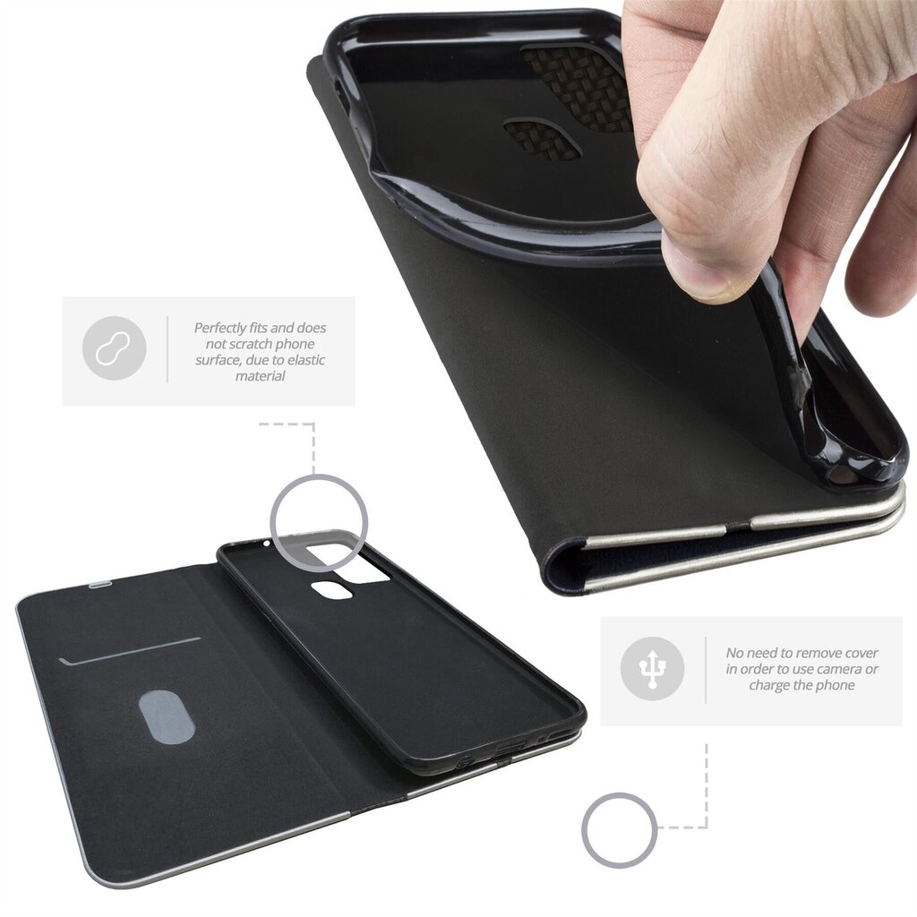 Moozy dėklas, skirtas Samsung A21s, juodas kaina ir informacija | Telefono dėklai | pigu.lt
