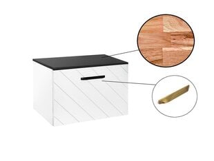 Шкафчик для ванной с Oak столешницей Besco Floo 60, белый/золотой цена и информация | Besco Мебель и домашний интерьер | pigu.lt