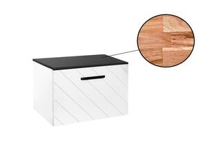 Шкафчик для ванной с Oak столешницей Besco Floo 80, белый/черный цена и информация | Besco Мебель и домашний интерьер | pigu.lt
