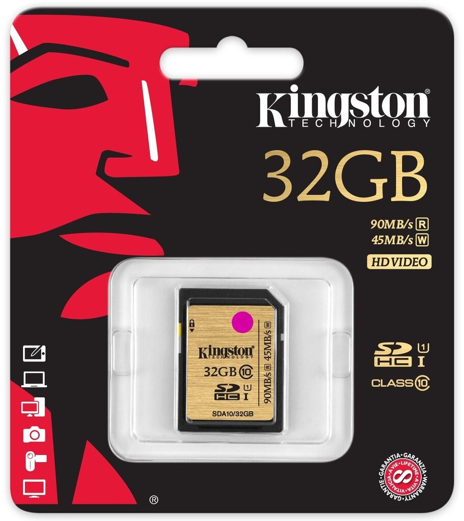 Kingston SDHC 32 GB, 10 klasės цена и информация | Atminties kortelės fotoaparatams, kameroms | pigu.lt