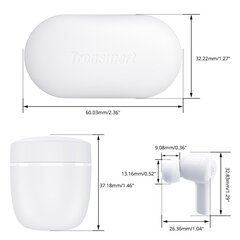 Tronsmart Apollo Air TWS Bluetooth 5.2 372452, беспроводные наушники, белый цена и информация | Теплая повязка на уши, черная | pigu.lt