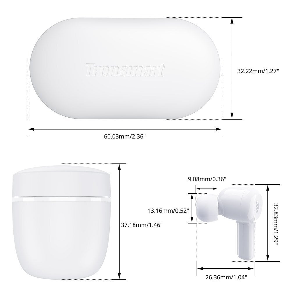 TronsmArt Apollo Air TWS 372452 White kaina ir informacija | Ausinės | pigu.lt