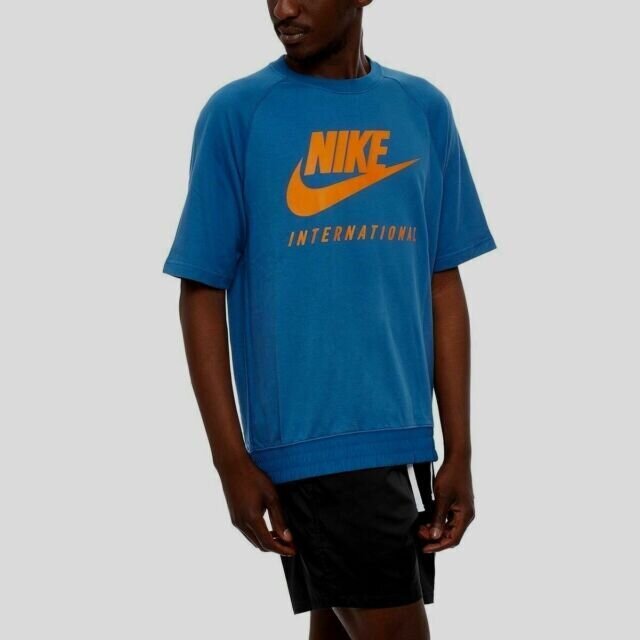 Vyriški marškinėliai Nike International Crew, mėlyni цена и информация | Vyriški marškinėliai | pigu.lt