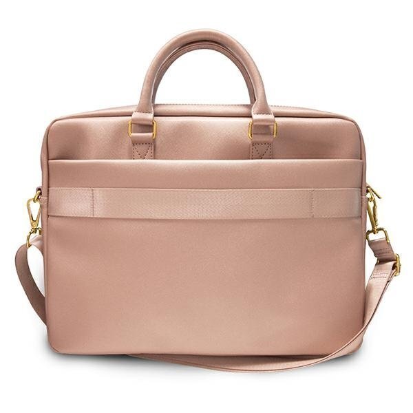 Guess Saffiano Script Pink krepšys kompiuteriui, 15" (~38 cm) kaina ir informacija | Krepšiai, kuprinės, dėklai kompiuteriams | pigu.lt