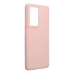 Dėklas telefonui Mercury Silicone skirtas Samsung Galaxy S21 Ultra, rožinis kaina ir informacija | Telefono dėklai | pigu.lt