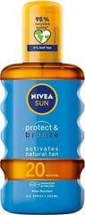 Масло-спрей для загара Nivea Sun SPF20, 200 мл цена и информация | Кремы от загара | pigu.lt