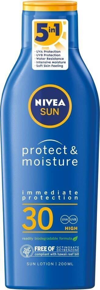 Drėkinamasis losjonas nuo saulės Nivea SPF30, 200 ml kaina ir informacija | Kremai nuo saulės | pigu.lt