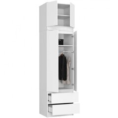 Шкаф NORE S60 с антресолями, белый цена и информация | Шкафы | pigu.lt