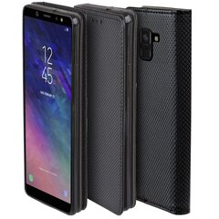Перекидной чехол Moozy для Samsung J6 2018 - черный магнитный откидной футляр с держателем для карт и подставкой цена и информация | Чехлы для телефонов | pigu.lt