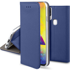 Перекидной чехол Moozy для Samsung M20 - темно-синий магнитный откидной футляр с держателем для карт и подставкой цена и информация | Чехлы для телефонов | pigu.lt