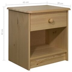 Naktinė spintelė, 41x30x42cm, pušies medienos masyvas kaina ir informacija | Spintelės prie lovos | pigu.lt