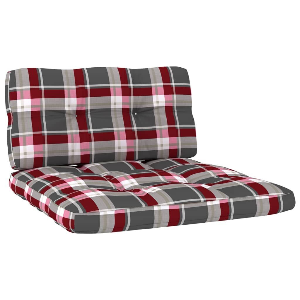 vidaXL Pagalvėlės sofai iš palečių, 2vnt., raudonos spalvos, languotos цена и информация | Pagalvės, užvalkalai, apsaugos | pigu.lt