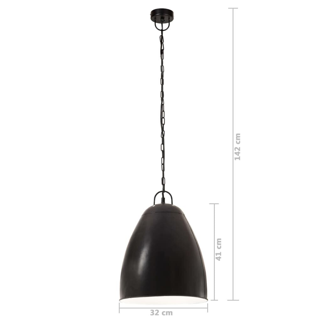 Pakabinamas šviestuvas, juodas, 32cm, 25w, apskritas, e27 цена и информация | Pakabinami šviestuvai | pigu.lt