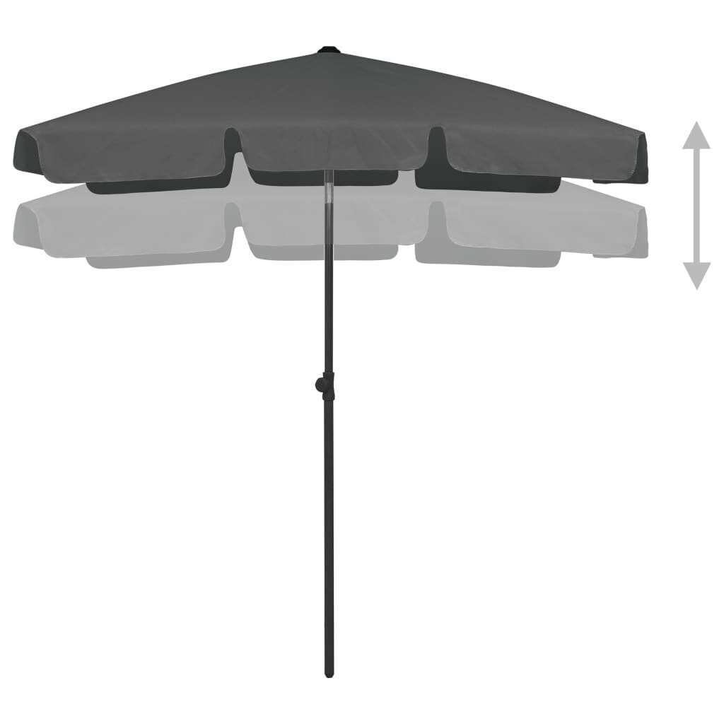 Paplūdimio skėtis, antracito spalvos, 180x120cm kaina ir informacija | Skėčiai, markizės, stovai | pigu.lt