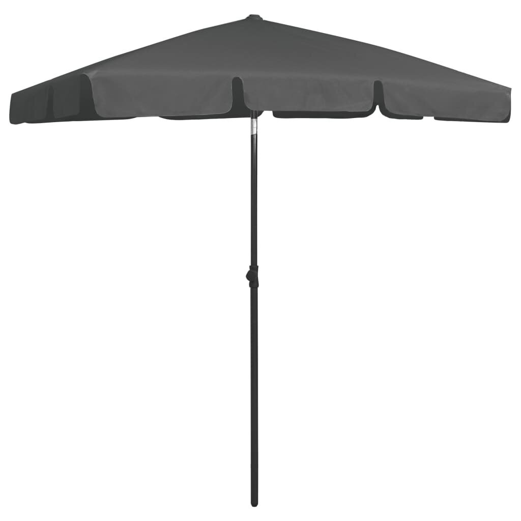 Paplūdimio skėtis, antracito spalvos, 180x120cm kaina ir informacija | Skėčiai, markizės, stovai | pigu.lt