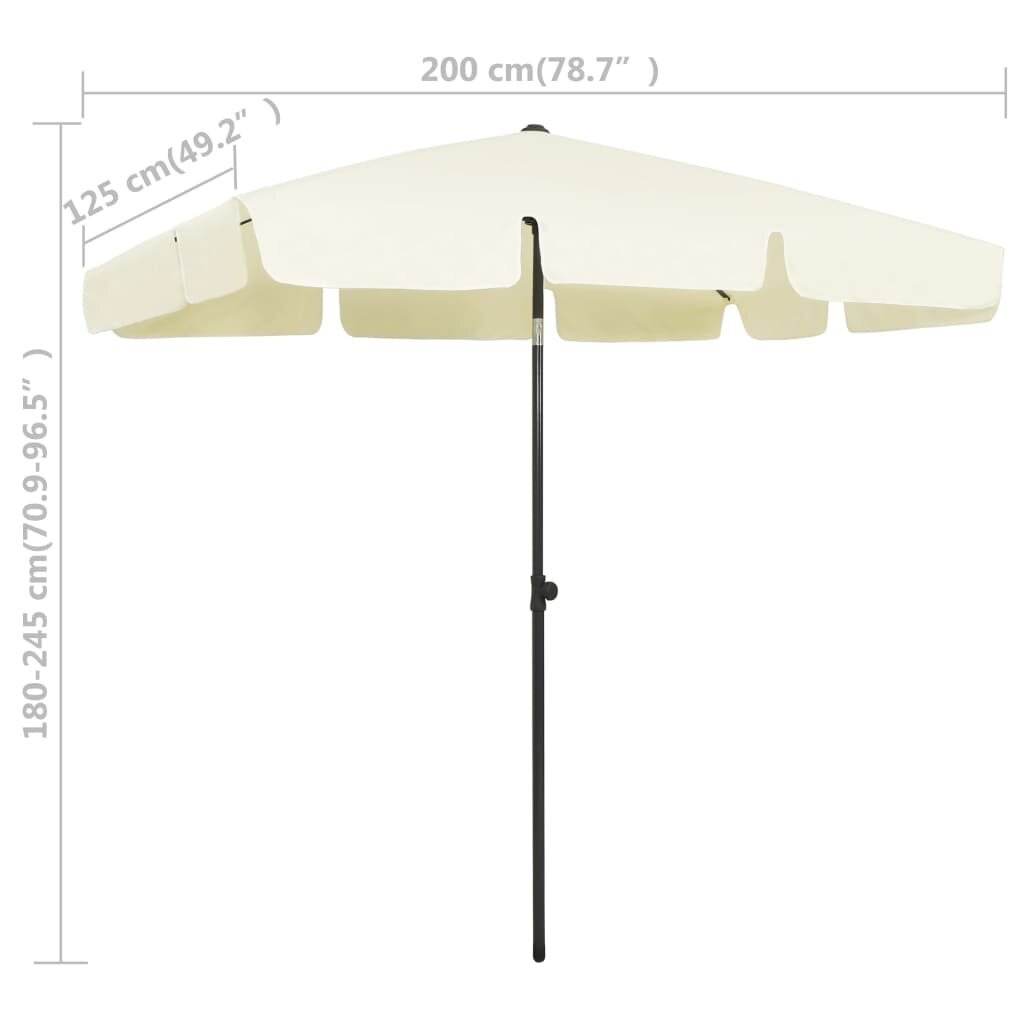 Paplūdimio skėtis, smėlio geltonos spalvos, 200x125cm kaina ir informacija | Skėčiai, markizės, stovai | pigu.lt