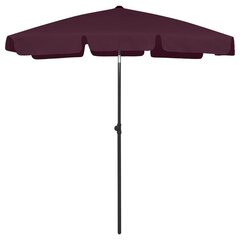 Paplūdimio skėtis, tamsiai raudonos spalvos, 180x120cm цена и информация | Зонты, маркизы, стойки | pigu.lt