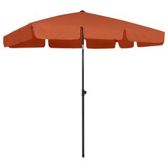 Paplūdimio skėtis, terakota spalvos, 200x125cm цена и информация | Зонты, маркизы, стойки | pigu.lt
