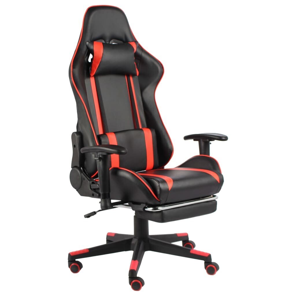 Pasukama žaidimų kėdė su pakoja, raudonos spalvos, pvc цена и информация | Biuro kėdės | pigu.lt