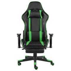 Pasukama žaidimų kėdė su pakoja, žalios spalvos, pvc kaina ir informacija | Biuro kėdės | pigu.lt