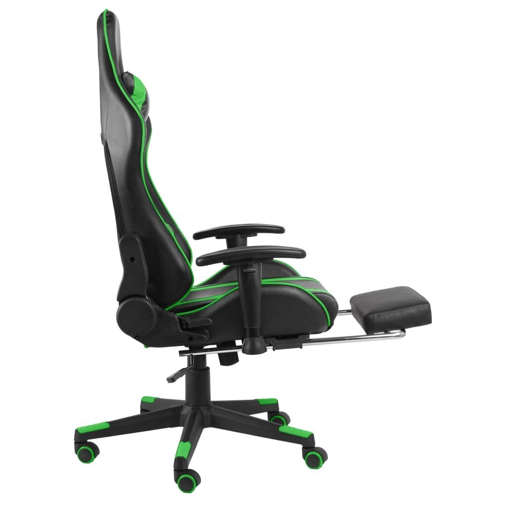 Pasukama žaidimų kėdė su pakoja, žalios spalvos, pvc kaina ir informacija | Biuro kėdės | pigu.lt