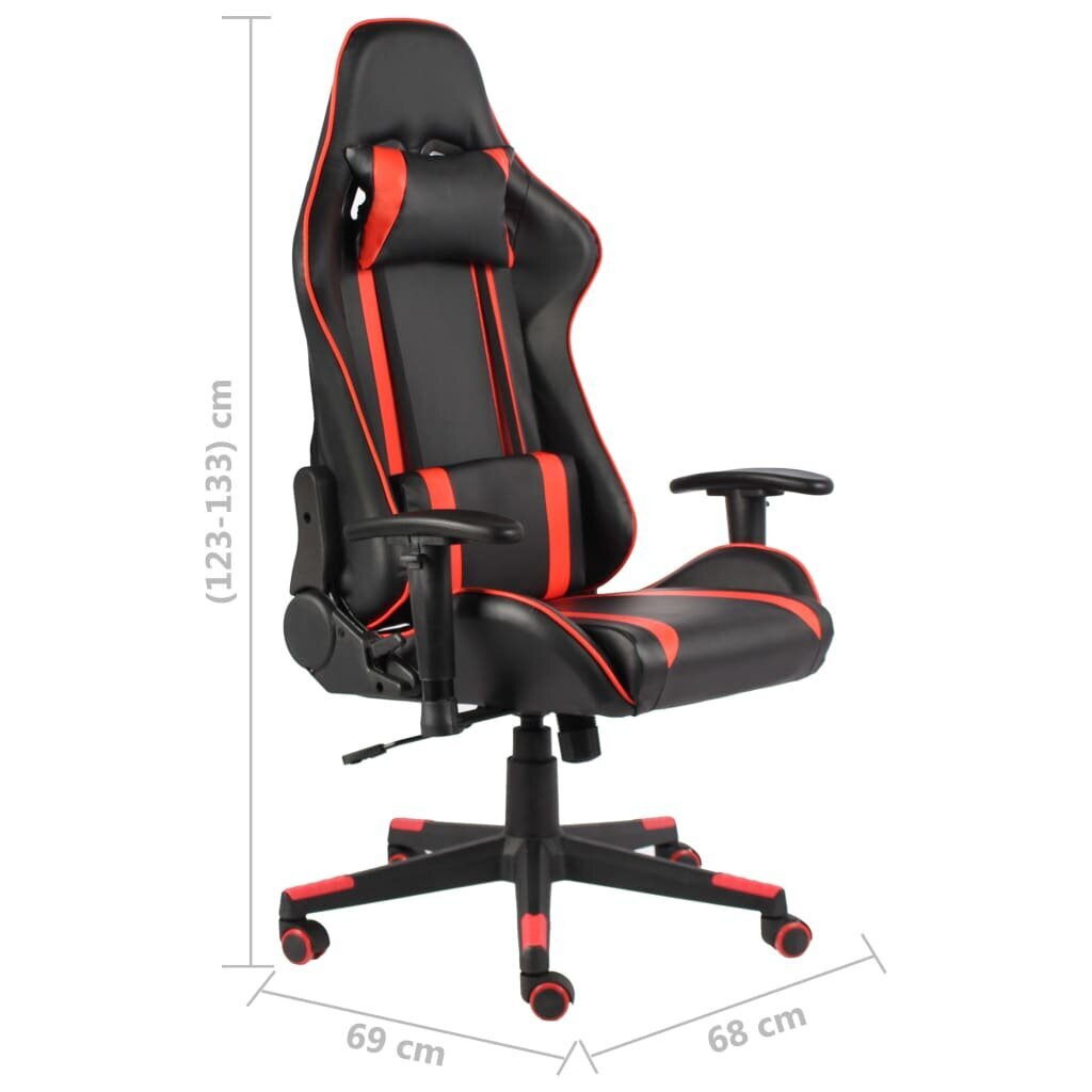 Pasukama žaidimų kėdė, raudonos spalvos, pvc цена и информация | Biuro kėdės | pigu.lt