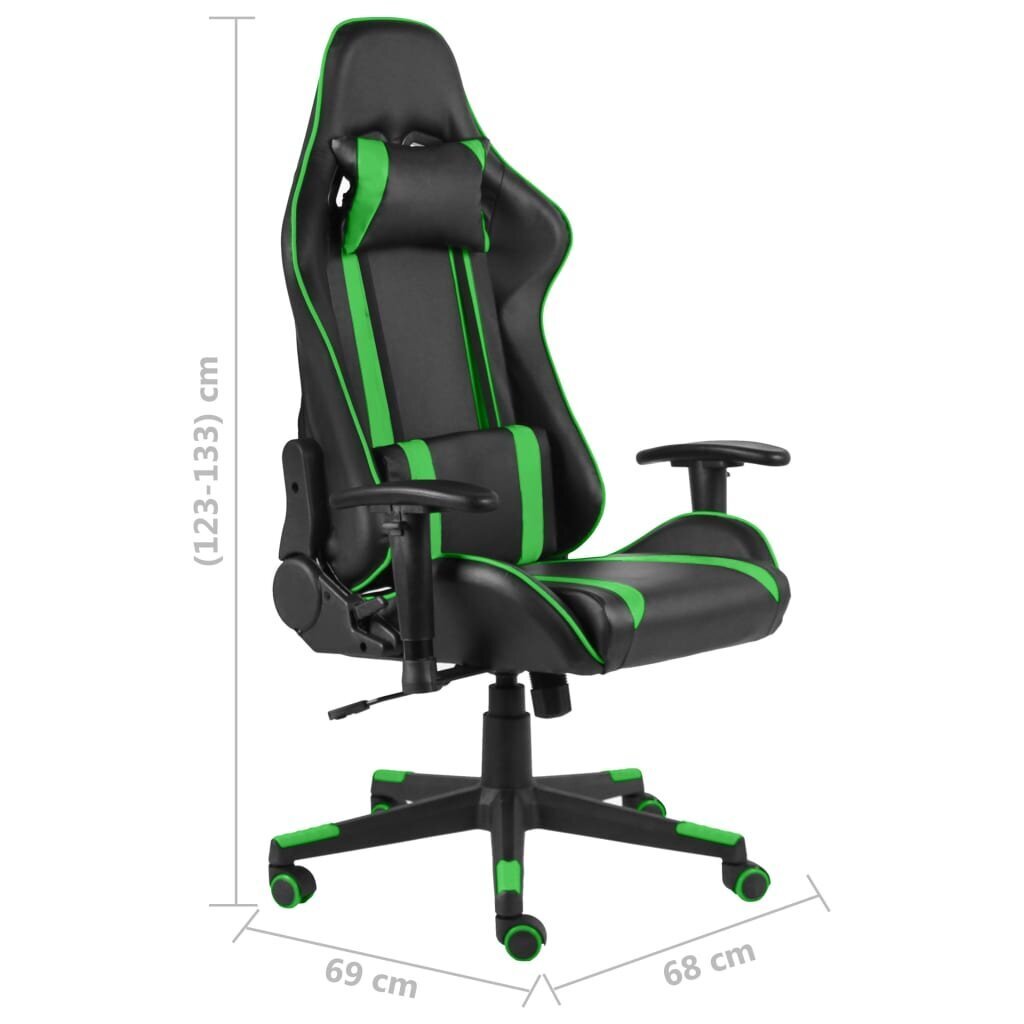 Pasukama žaidimų kėdė, žalios spalvos, pvc kaina ir informacija | Biuro kėdės | pigu.lt