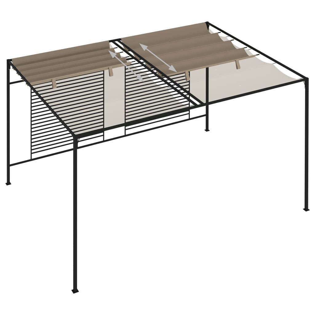 Pavėsinė su įtraukiamu stogu, taupe spalvos, 3x4x2,3m, 180g/m² kaina ir informacija | Pavėsinės | pigu.lt