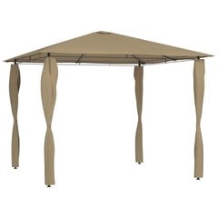 Pavėsinė su stulpų uždangalais, taupe, 3x3x2,6m, 160g/m² цена и информация | Беседки, навесы, тенты | pigu.lt