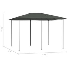 Pavėsinė, antracito spalvos, 3x4x2,6m, 160g/m² цена и информация | Беседки, навесы, тенты | pigu.lt