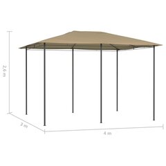 Pavėsinė, taupe spalvos, 3x4x2,6m, 160g/m² цена и информация | Беседки, навесы, тенты | pigu.lt