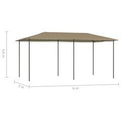 Pavėsinė, taupe spalvos, 3x6x2,6m, 160g/m² цена и информация | Беседки, навесы, тенты | pigu.lt