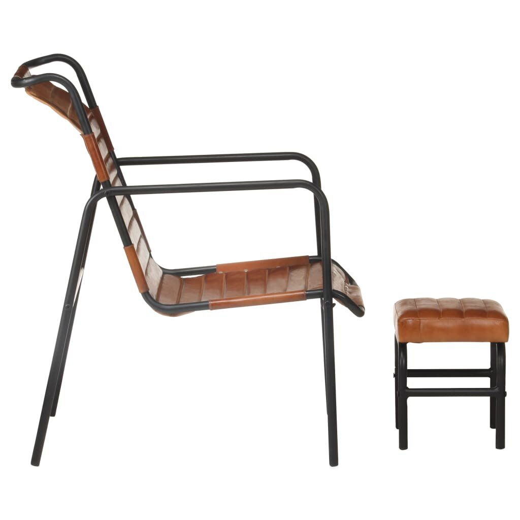 Poilsio krėslas su pakoja, rudos spalvos цена и информация | Lauko kėdės, foteliai, pufai | pigu.lt