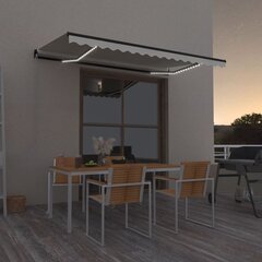 Rankiniu būdu ištraukiama markizė su led, kreminė, 400x350cm kaina ir informacija | Skėčiai, markizės, stovai | pigu.lt