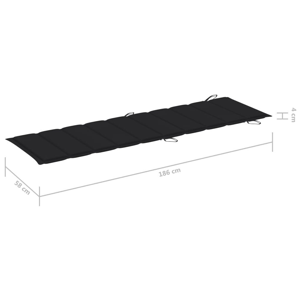 Saulės gulto čiužinukas, 86x58x4 cm, juodas kaina ir informacija | Pagalvės, užvalkalai, apsaugos | pigu.lt
