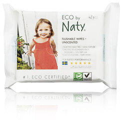 Drėgnos servetėlės Flushable Eco by Naty, 42 vnt цена и информация | Одноразовые пеленки и влажные салфетки | pigu.lt