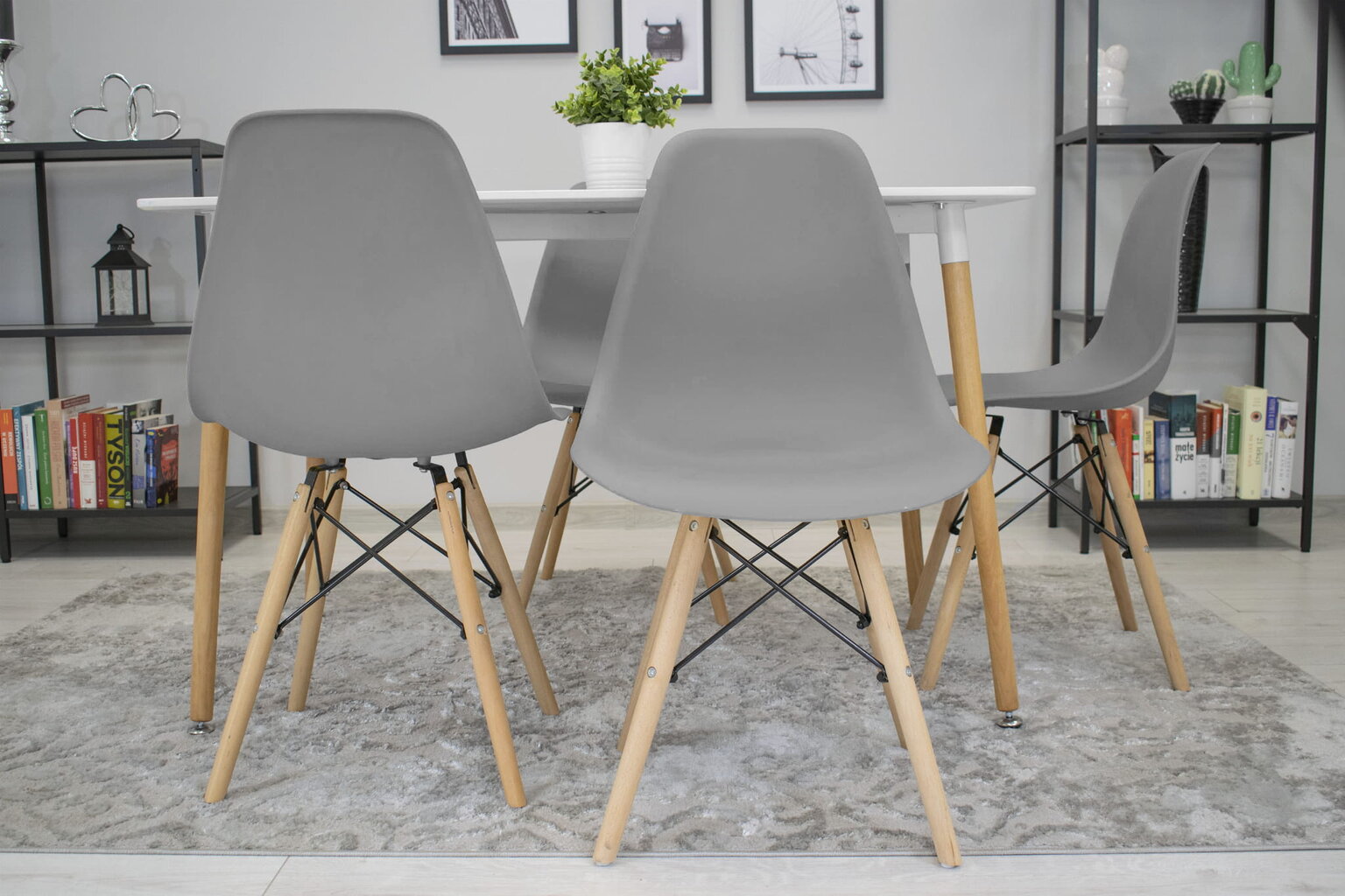 4-ių kėdžių komplektas Osa, pilkas kaina ir informacija | Virtuvės ir valgomojo kėdės | pigu.lt