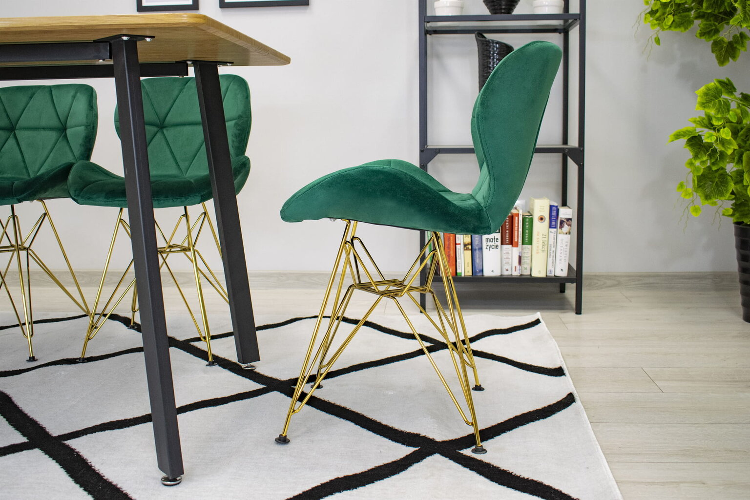 4-ių kėdžių komplektas Nes, žalias kaina ir informacija | Virtuvės ir valgomojo kėdės | pigu.lt
