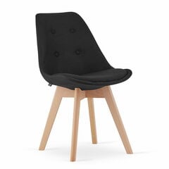 4-ių kėdžių komplektas Nor, juodas kaina ir informacija | Virtuvės ir valgomojo kėdės | pigu.lt