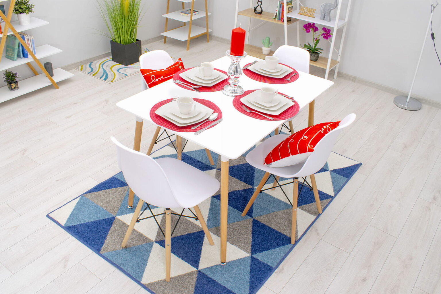 4-ių kėdžių komplektas Osa, baltas kaina ir informacija | Virtuvės ir valgomojo kėdės | pigu.lt