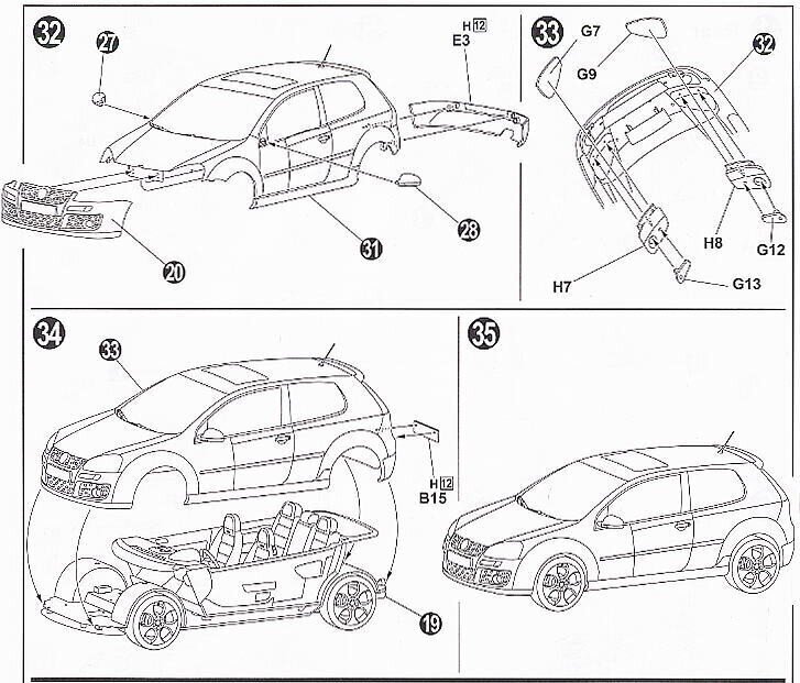 Konstruktorius Fujimi - Volkswagen Golf GTI V, 1/24, 12315 цена и информация | Konstruktoriai ir kaladėlės | pigu.lt